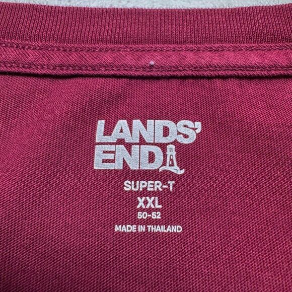 Lands End Super T Shirt Men XXL Red Athletic Casual Preppy Camp Outdoor Run Hike - Picture 6 of 11